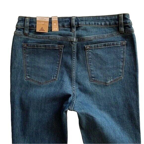 NWT prAna Sienna Stretch Cotton Skinny Jeans Mid Rise 8 / 29 P True Blue #3231 - Picture 10 of 14